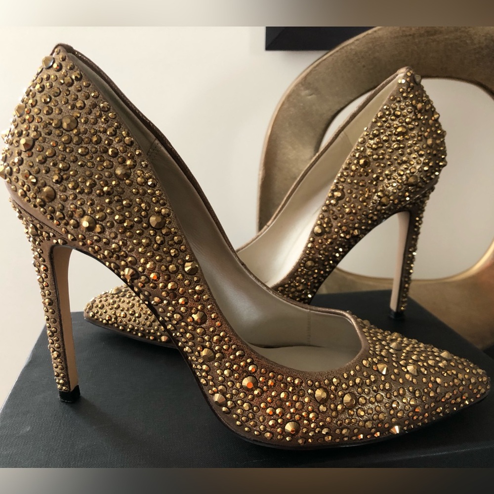 Karen Millen Gold Embellished Heels